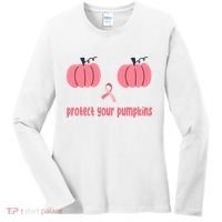 Protect Your Pumpkins Breast Cancer Awareness Women's Long Sleeve Shirt thumb 0