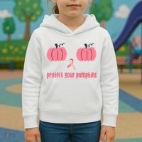 Protect Your Pumpkins Breast Cancer Awareness Kids Hoodie thumb 3