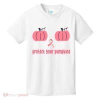 Protect Your Pumpkins Breast Cancer Awareness Kids T-Shirt thumb 0