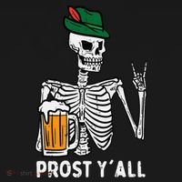 Prost YAll Skeleton Rocker Bavarian Rock Oktoberfest Pajama Set thumb 2