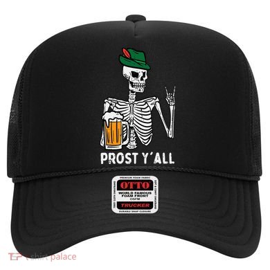 Prost YAll Skeleton Rocker Bavarian Rock Oktoberfest Hat