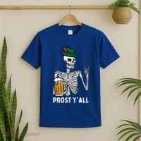 Prost YAll Skeleton Rocker Bavarian Rock Oktoberfest T-Shirt thumb 2