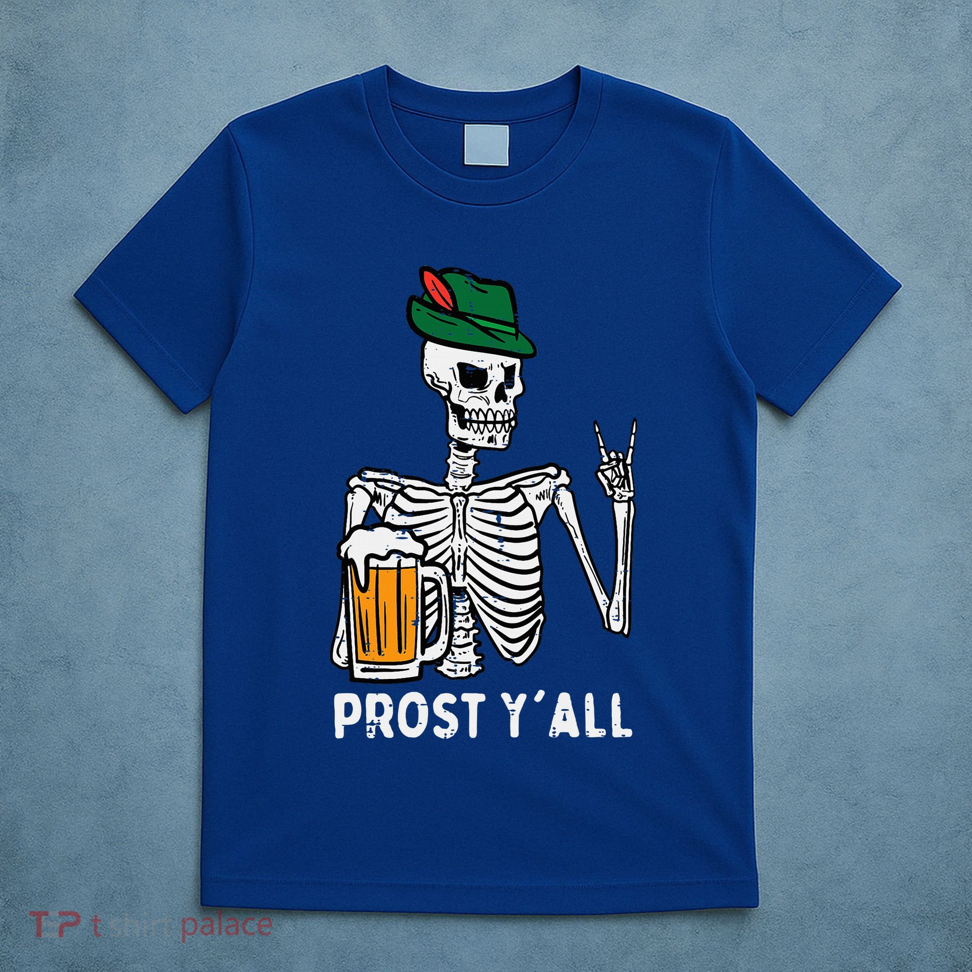 Prost YAll Skeleton Rocker Bavarian Rock Oktoberfest T-Shirt