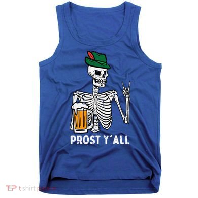 Prost YAll Skeleton Rocker Bavarian Rock Oktoberfest Tank Top