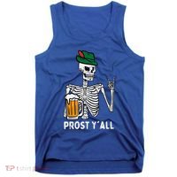 Prost YAll Skeleton Rocker Bavarian Rock Oktoberfest Tank Top thumb 0