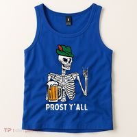 Prost YAll Skeleton Rocker Bavarian Rock Oktoberfest Tank Top thumb 2