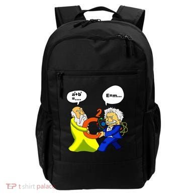 Pythagoras vs Einstein Funny Math Science Backpack