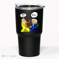 Pythagoras vs Einstein Funny Math Science Tumbler thumb 0