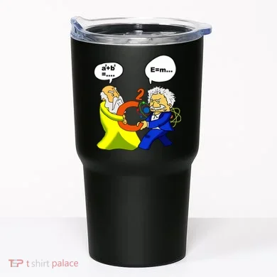 Pythagoras vs Einstein Funny Math Science Tumbler