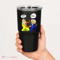 Pythagoras vs Einstein Funny Math Science Tumbler thumb 2