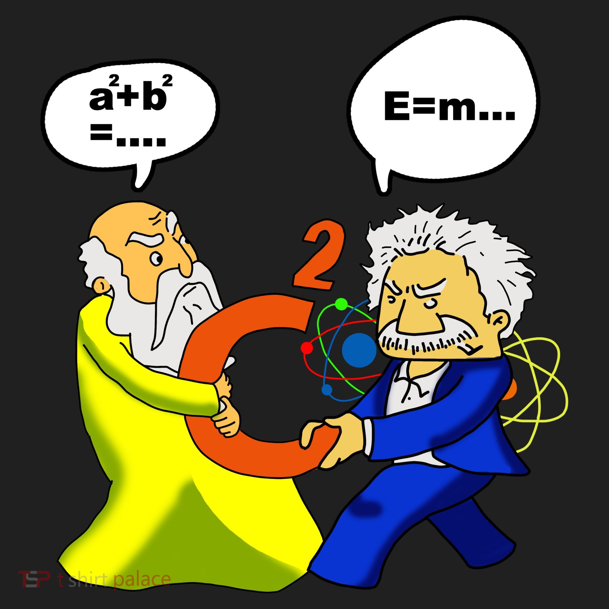 Pythagoras vs Einstein Funny Math Science Tumbler