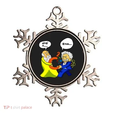 Pythagoras vs Einstein Funny Math Science Ornament