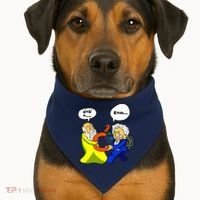 Pythagoras vs Einstein Funny Math Science USA-Made Doggie Bandana thumb 1