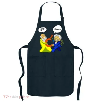 Pythagoras vs Einstein Funny Math Science Apron