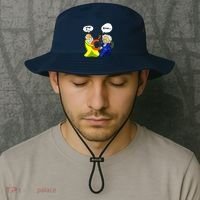 Pythagoras vs Einstein Funny Math Science Bucket Hat thumb 2