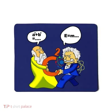 Pythagoras vs Einstein Funny Math Science Mousepad