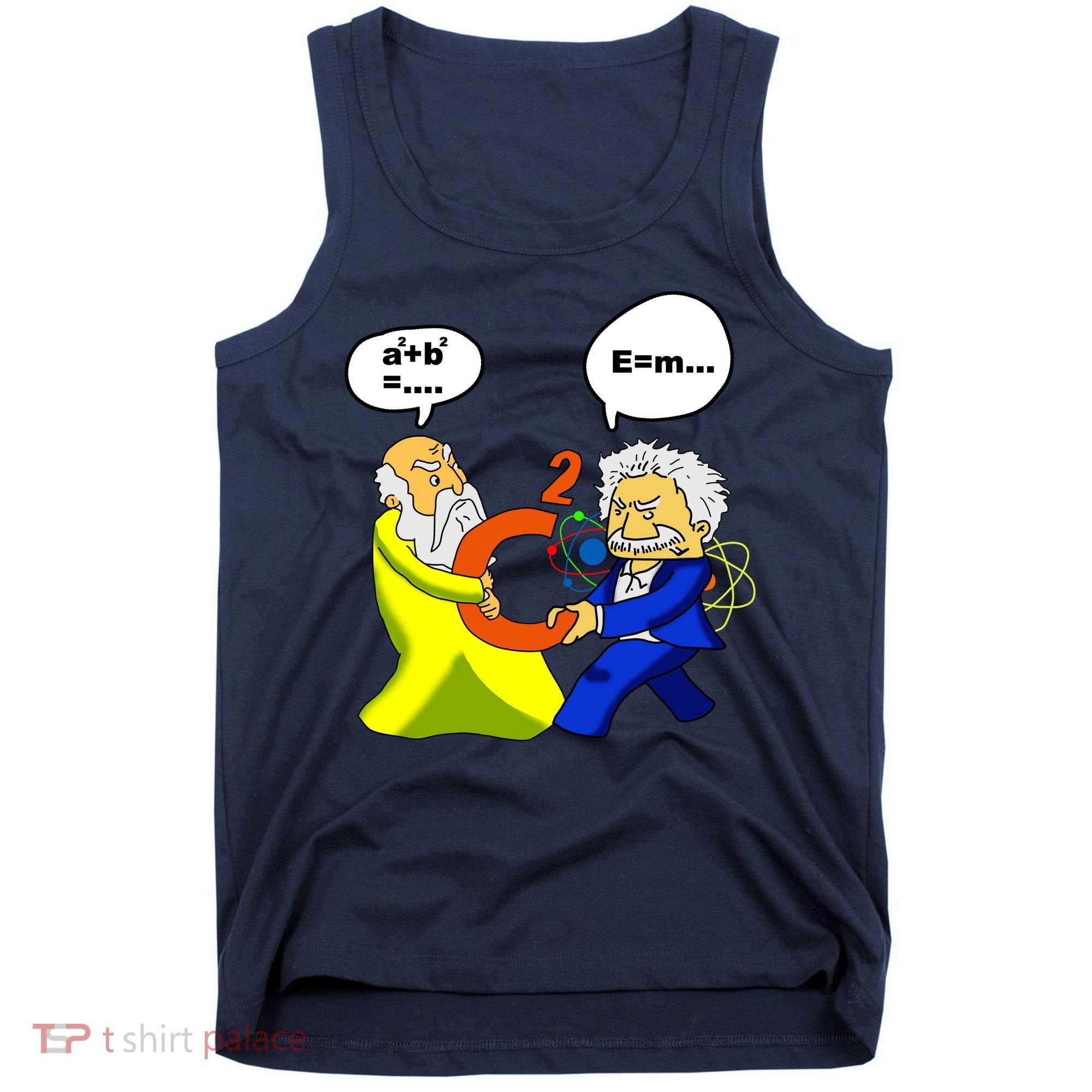 Pythagoras vs Einstein Funny Math Science Tank Top