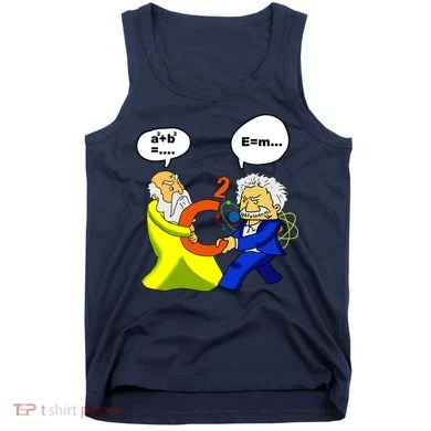 Pythagoras vs Einstein Funny Math Science Tank Top