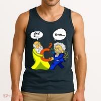 Pythagoras vs Einstein Funny Math Science Tank Top thumb 3