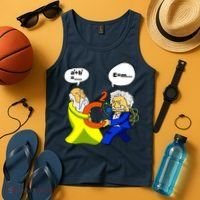 Pythagoras vs Einstein Funny Math Science Tank Top thumb 4