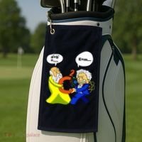 Pythagoras vs Einstein Funny Math Science Golf Towel thumb 2