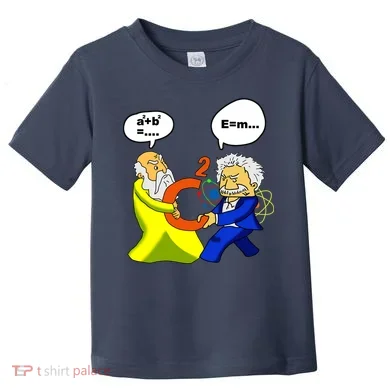 Pythagoras vs Einstein Funny Math Science Toddler T-Shirt