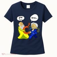 Pythagoras vs Einstein Funny Math Science Women's T-Shirt thumb 0