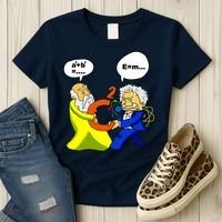 Pythagoras vs Einstein Funny Math Science Women's T-Shirt thumb 3
