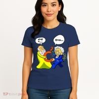 Pythagoras vs Einstein Funny Math Science Women's T-Shirt thumb 4