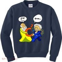 Pythagoras vs Einstein Funny Math Science Kids Sweatshirt thumb 0