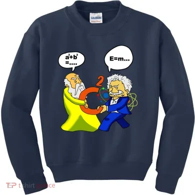 Pythagoras vs Einstein Funny Math Science Kids Sweatshirt