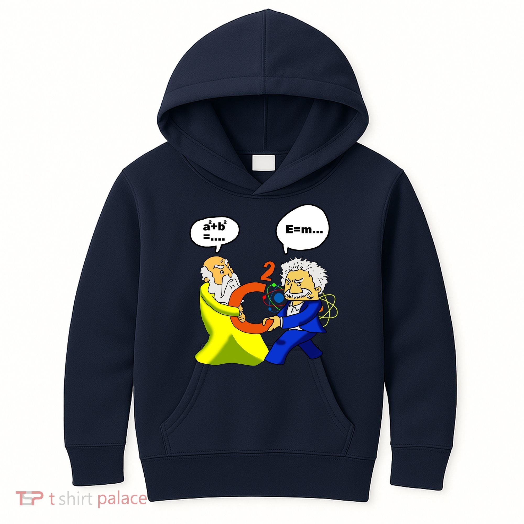Pythagoras vs Einstein Funny Math Science Kids Hoodie