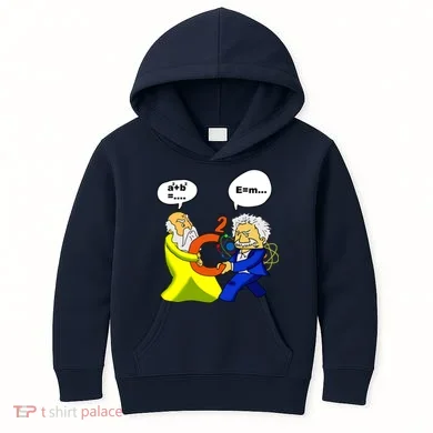 Pythagoras vs Einstein Funny Math Science Kids Hoodie