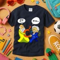 Pythagoras vs Einstein Funny Math Science Kids T-Shirt thumb 3