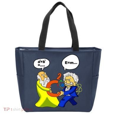 Pythagoras vs Einstein Funny Math Science Tote Bag