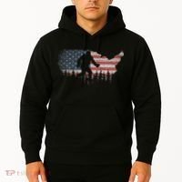 Patriotic Yeti Us Flag Sasquatch Cryptozoology Gift Bigfoot Hoodie thumb 2