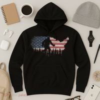 Patriotic Yeti Us Flag Sasquatch Cryptozoology Gift Bigfoot Hoodie thumb 3
