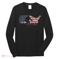 Patriotic Yeti Us Flag Sasquatch Cryptozoology Gift Bigfoot Long Sleeve Shirt thumb 0