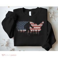 Patriotic Yeti Us Flag Sasquatch Cryptozoology Gift Bigfoot Sweatshirt thumb 2