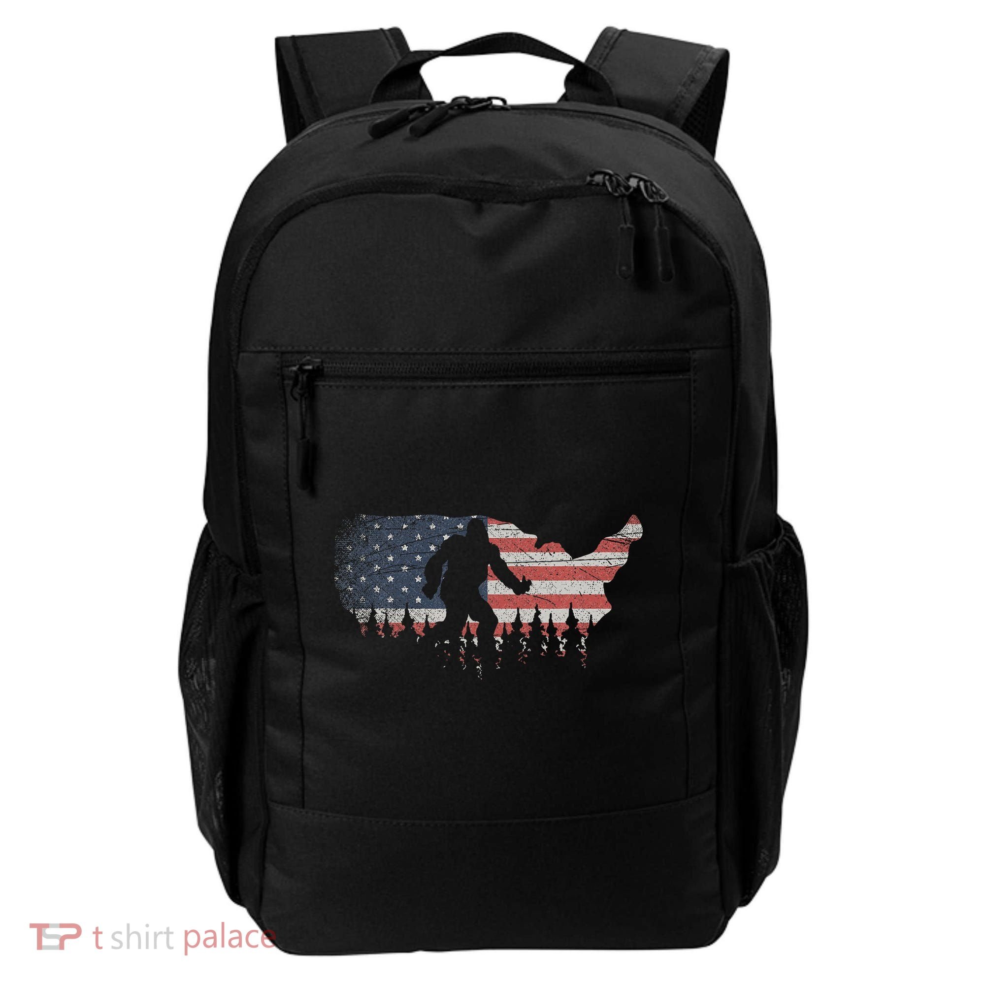 Patriotic Yeti Us Flag Sasquatch Cryptozoology Gift Bigfoot Backpack