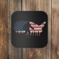 Patriotic Yeti Us Flag Sasquatch Cryptozoology Gift Bigfoot Coaster thumb 0