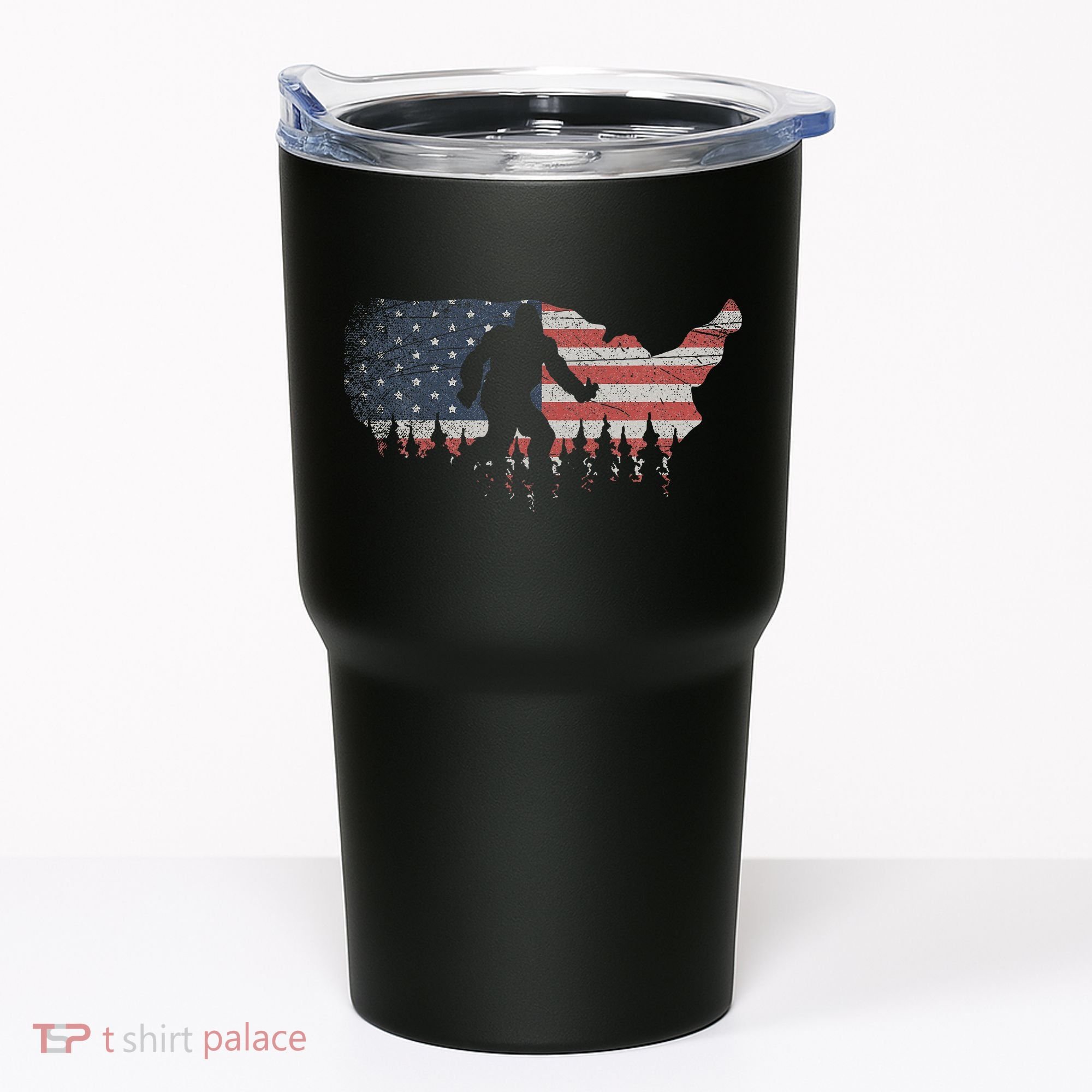 Patriotic Yeti Us Flag Sasquatch Cryptozoology Gift Bigfoot Tumbler