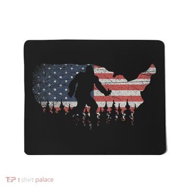 Patriotic Yeti Us Flag Sasquatch Cryptozoology Gift Bigfoot Mousepad