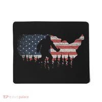 Patriotic Yeti Us Flag Sasquatch Cryptozoology Gift Bigfoot Mousepad thumb 0