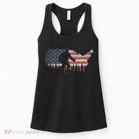 Patriotic Yeti Us Flag Sasquatch Cryptozoology Gift Bigfoot Women's Tank Top thumb 0