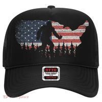 Patriotic Yeti Us Flag Sasquatch Cryptozoology Gift Bigfoot Hat thumb 0
