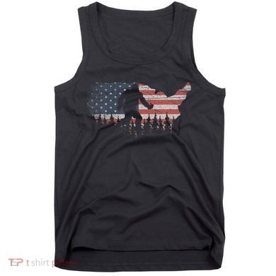 Patriotic Yeti Us Flag Sasquatch Cryptozoology Gift Bigfoot Tank Top
