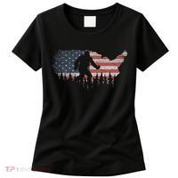 Patriotic Yeti Us Flag Sasquatch Cryptozoology Gift Bigfoot Women's T-Shirt thumb 0