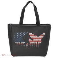 Patriotic Yeti Us Flag Sasquatch Cryptozoology Gift Bigfoot Tote Bag thumb 0