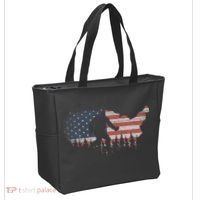 Patriotic Yeti Us Flag Sasquatch Cryptozoology Gift Bigfoot Tote Bag thumb 2